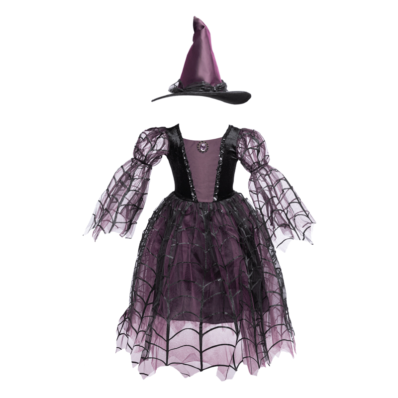 Disfraz Bruja con Vestido y Sombrero 7-8 años