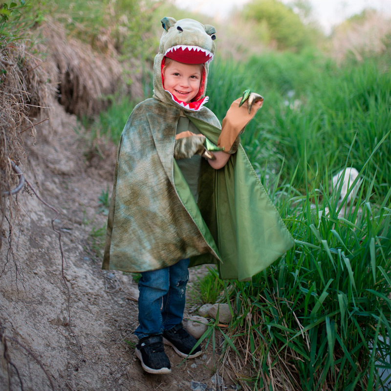 Fato com capa de dinossauro T-Rex 7-8 años