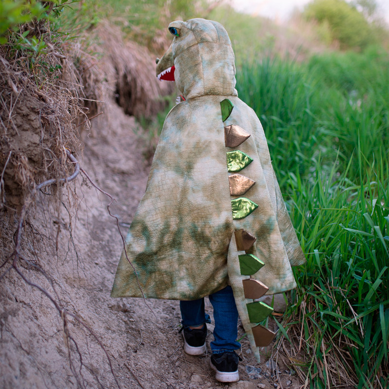 Fato com capa de dinossauro T-Rex 7-8 años