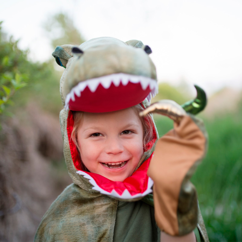 Fato com capa de dinossauro T-Rex 7-8 años