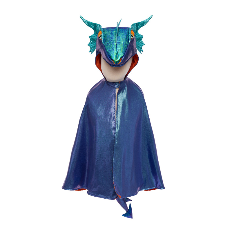 Fato de Capa Metalizada Dragão Azure 5-6 anos