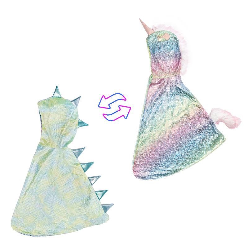 Disfraz Capa Reversible Dragón Unicornio 5-6 años