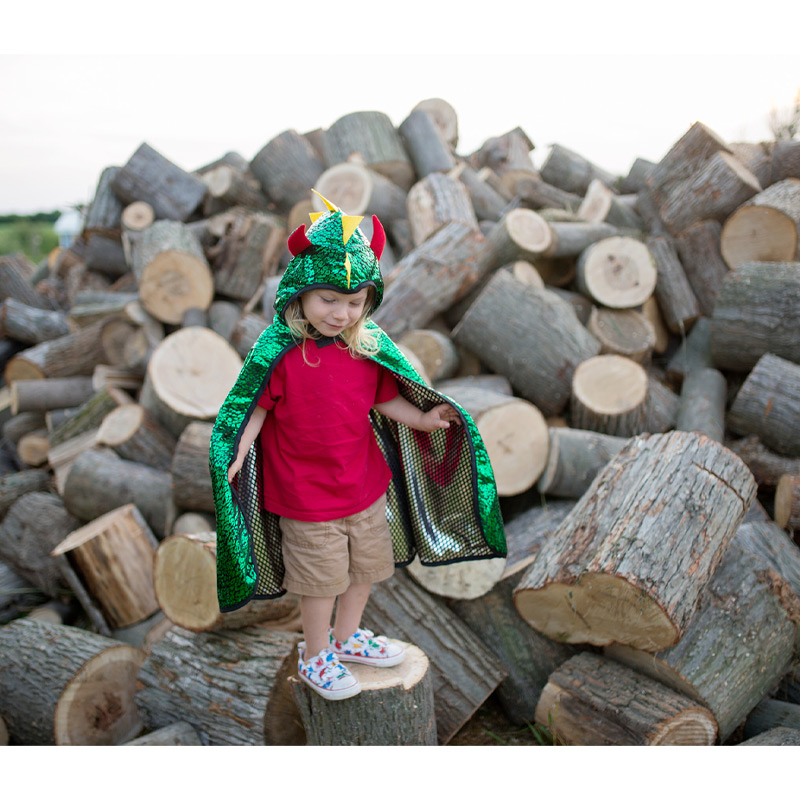 Disfraz Capa Reversible Dragón y Caballero 5-6 años