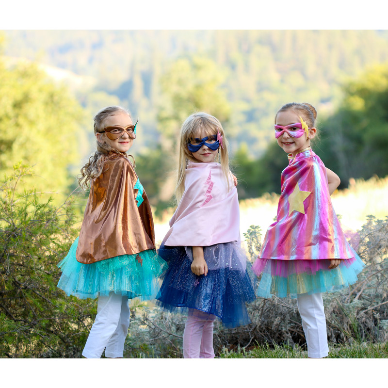 Fato com tutu, máscara e capa Navy 4-6 anos