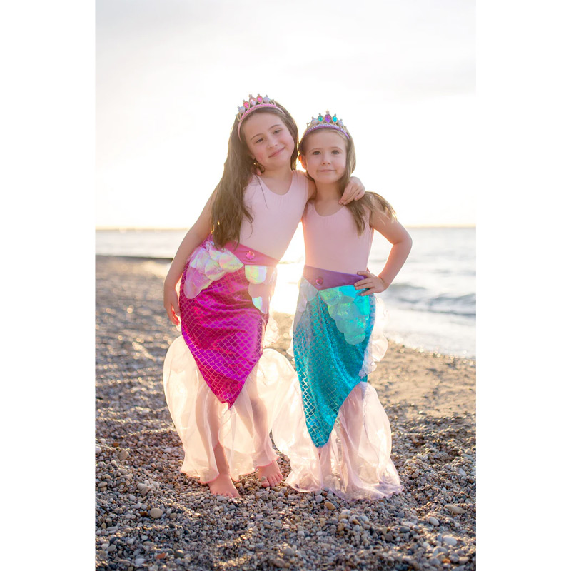 Disfraz Cola de Sirena Azul con Corona 5-6 años