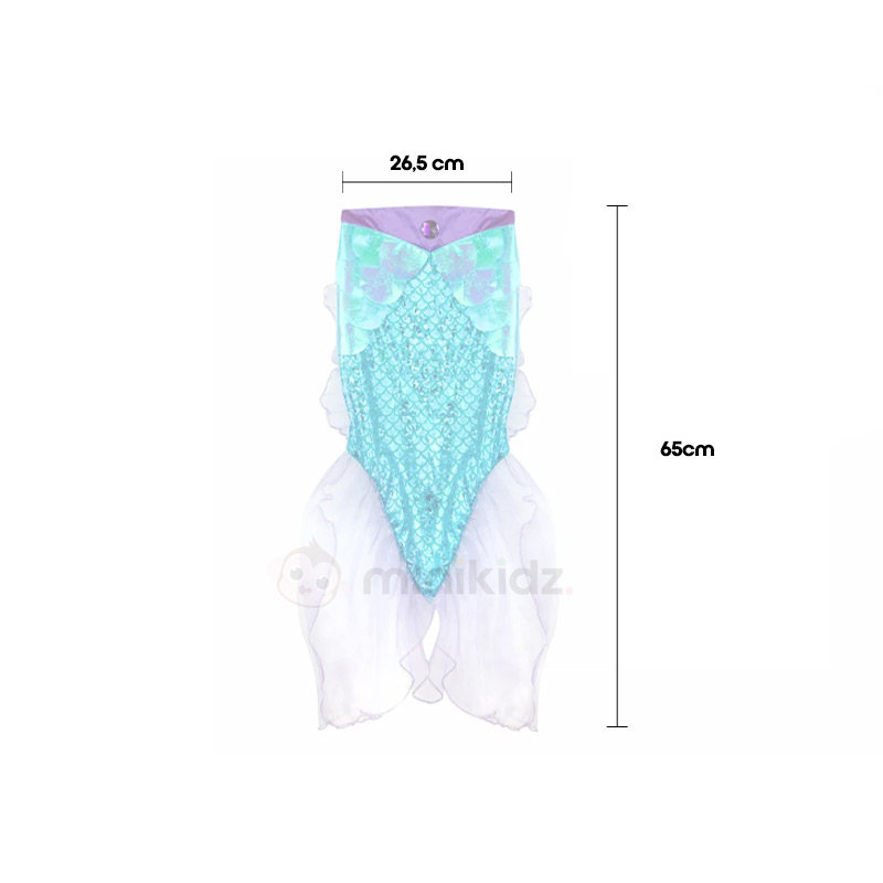 Disfraz Cola de Sirena Azul con Corona 5-6 años