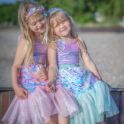 Fato de Sereia com Fita para o Cabelo Menta 4-6 anos