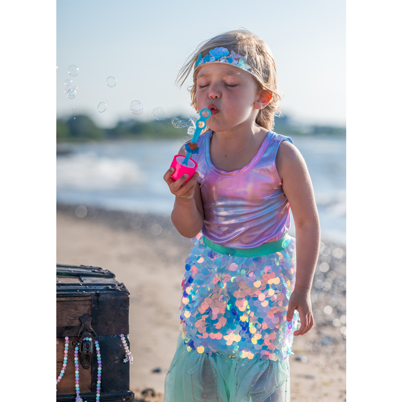 Fato de Sereia com Fita para o Cabelo Menta 4-6 anos