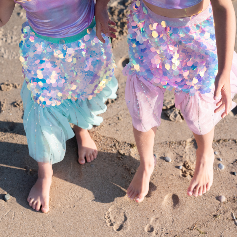 Fato de Sereia com Fita para o Cabelo Menta 4-6 anos