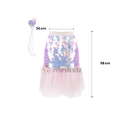 Fato de Sereia com Fita para o Cabelo Rosa 4-6 anos