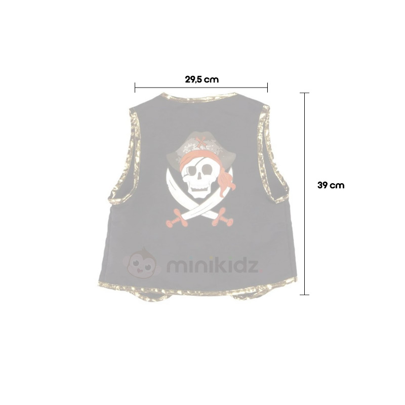 Fato Pirata Colete e Pala 4-7 anos