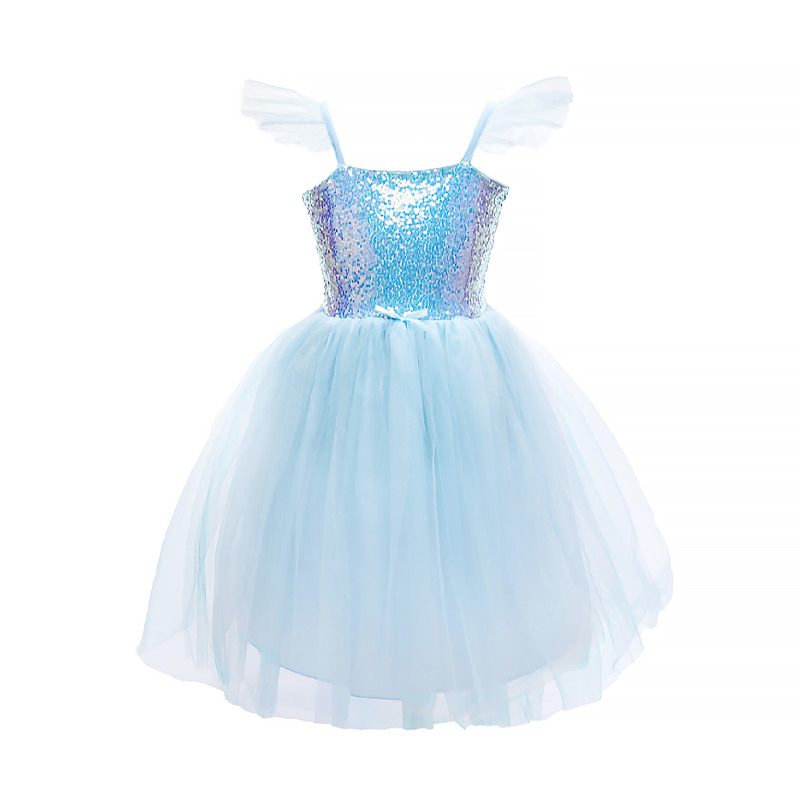 Disfraz Princesa Lentejuelas Azul 5-6 años