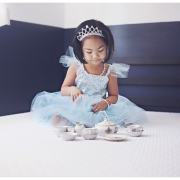 Disfraz Princesa Lentejuelas Azul 5-6 años