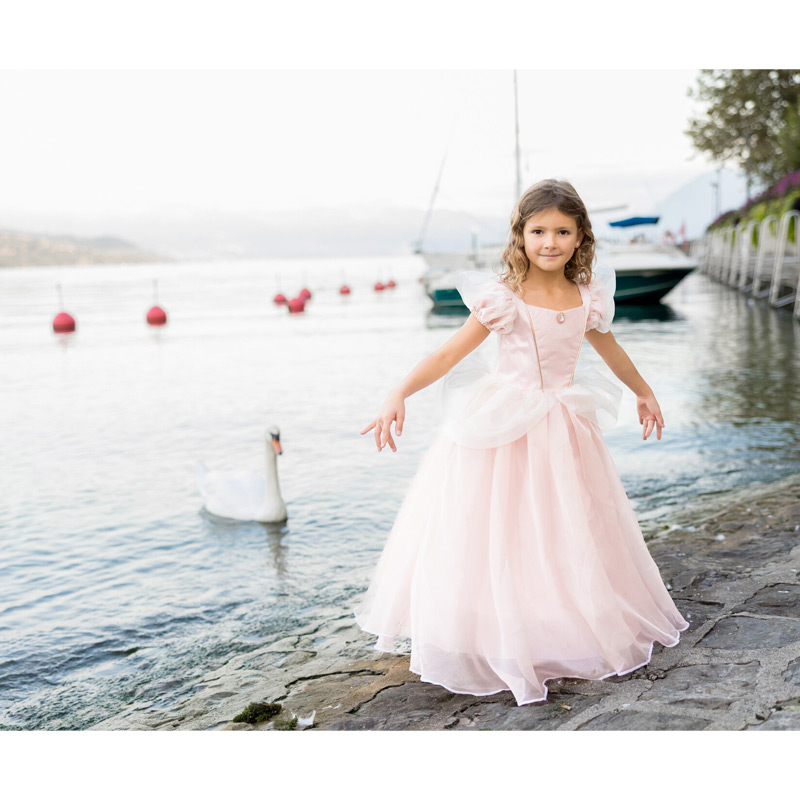 Fato de princesa cor-de-rosa 3-4 anos