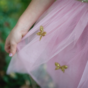 Fato Vestido Borboleta Dourado com Asas 5-7 anos
