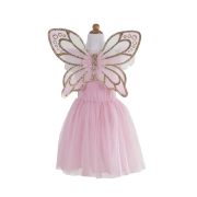 Fato Vestido Borboleta Dourado com Asas 5-7 anos