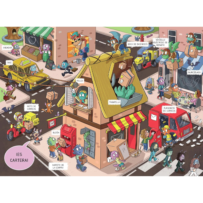 El Mundo de Escuela de Monstruos. Ruedas, grúas y travesuras