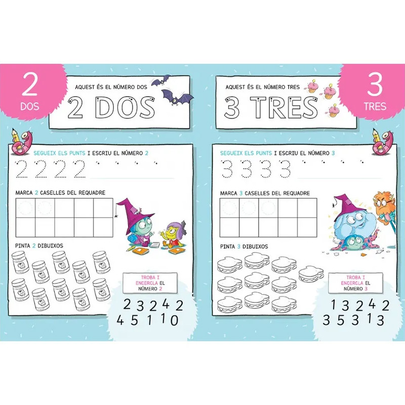 Quadern l'Escola de Monstres: Aprendre els números