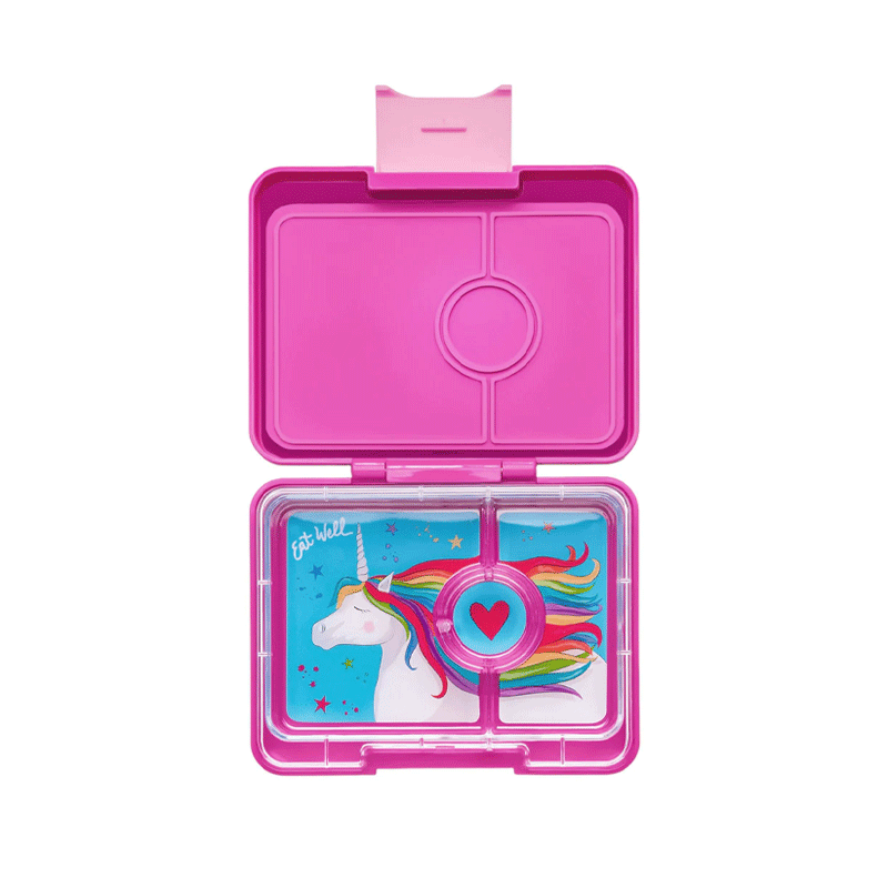 Fiambrera Yumbox Snack 3 Compartimentos Purple Unicornio
