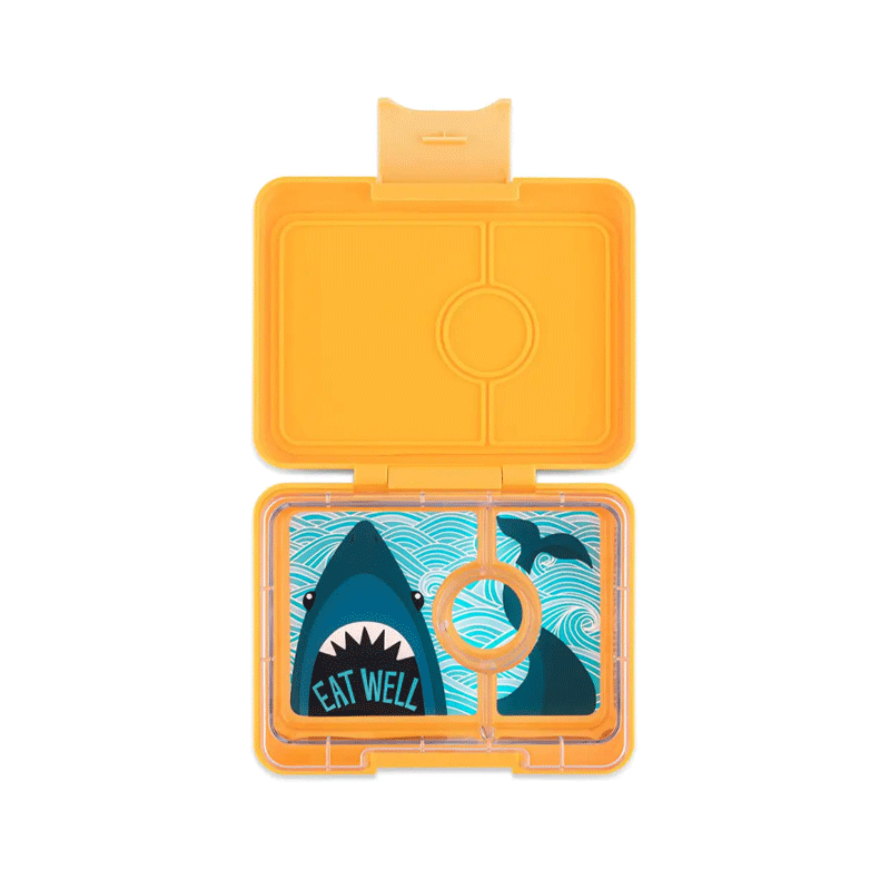 Fiambrera Yumbox Snack 3 Compartimentos Yellow Shark