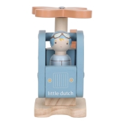 Helicóptero de madera azul con piloto de Little Dutch