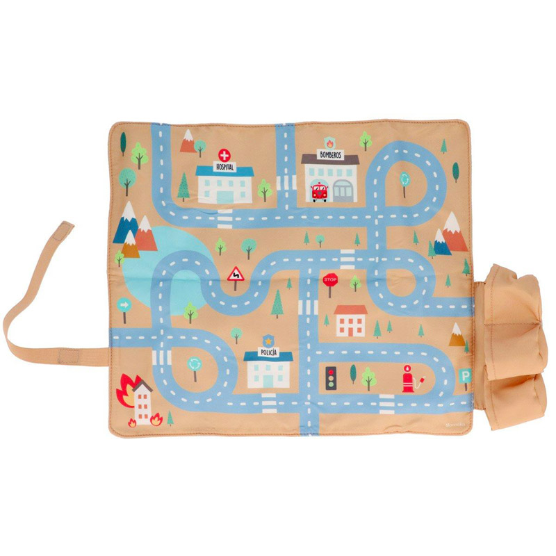 Toalha de Mesa com Circuito Mostarda com Carros