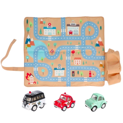 Juego Mantel con Circuito Mostaza con Coches Juego Mantel con Circuito Mostaza con Coches
