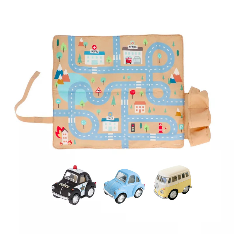 Toalha de Mesa com Circuito Mostarda com Carros