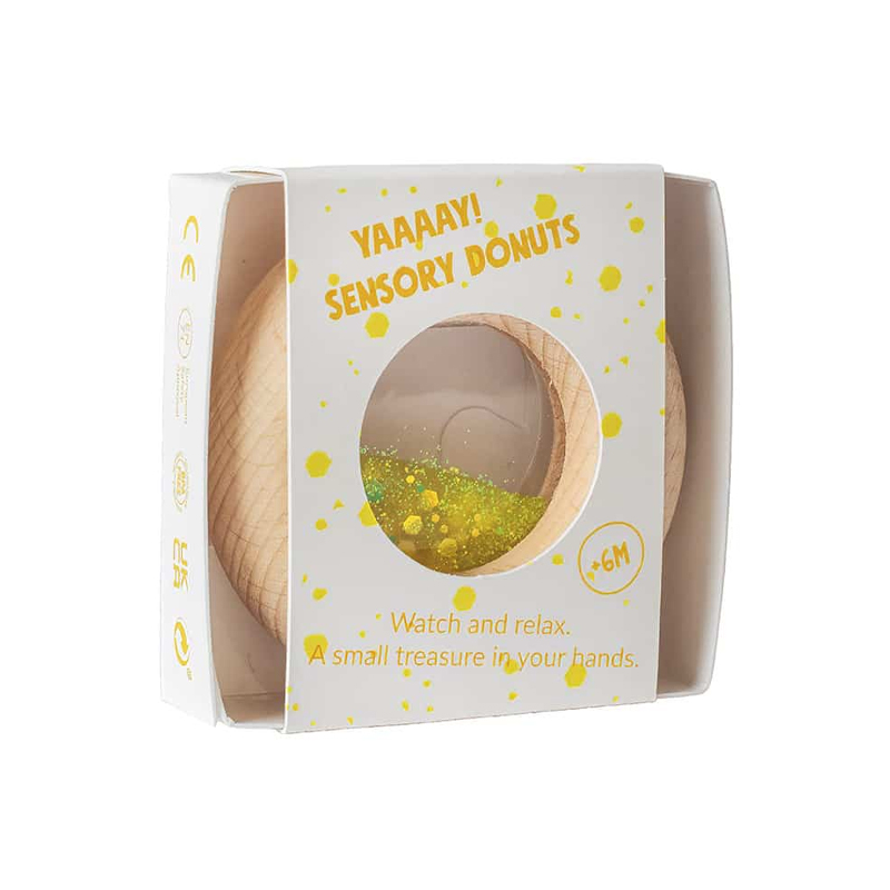Sonajero Sensorial Calm Donut Amarillo 