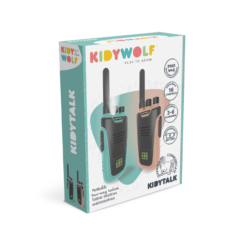 Kidytalk Walkie-talkies Natural y Ciano
