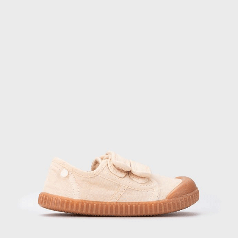 Zapatillas de lona Berri Brf. Velcro Caramelo Marfil