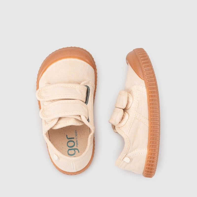 Zapatillas de lona Berri Brf. Velcro Caramelo Marfil