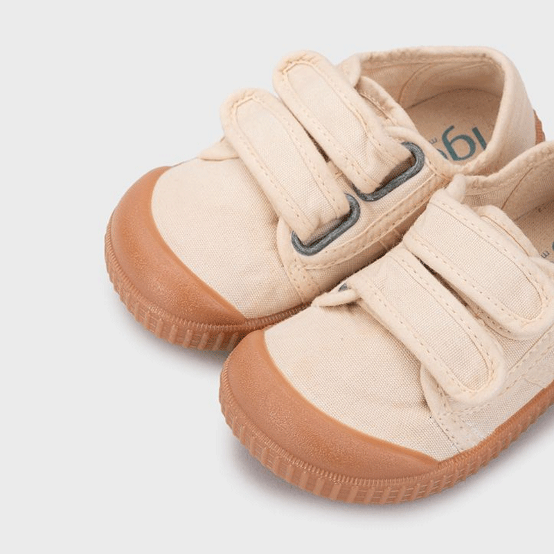 Zapatillas de lona Berri Brf. Velcro Caramelo Marfil