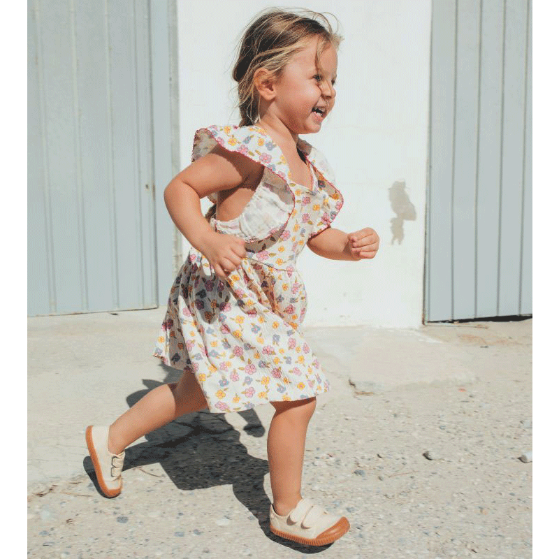 Zapatillas de lona Berri Brf. Velcro Caramelo Marfil