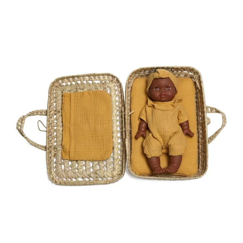 Maletita de Mimbre Bobble Mostaza