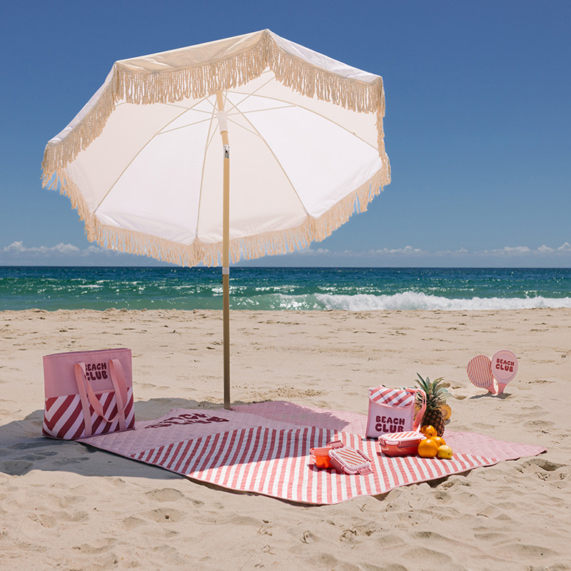 Manta para Picnic Stripes Bloom Blush