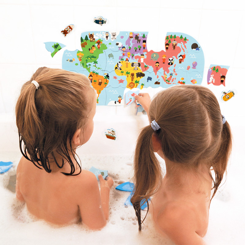 Mapa del Mundo de Baño - Aprender geografía de manera significativa con niños