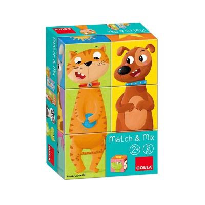 Goula Match & Mix Stapelwürfel Puzzle – Für Kinder Ab 2 Jahren, 6 Würfel Mit Tier-Motiven Zum Kombinieren