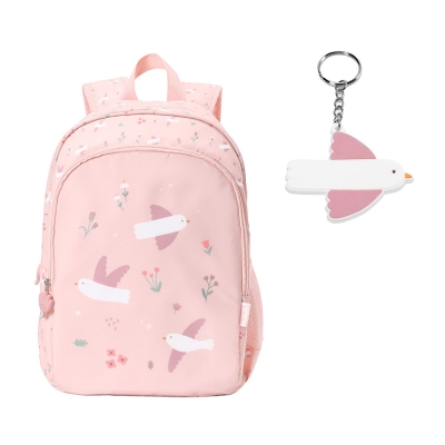 Mochila Mediana Blossom Birds con llavero personalizable