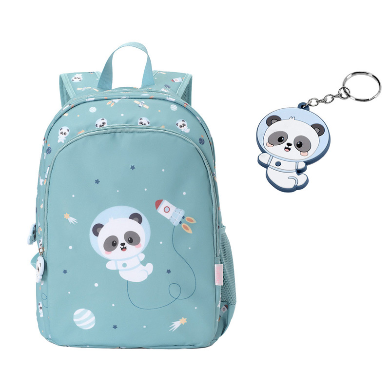 Mochila Mediana Pandas in Space con llavero personalizable
