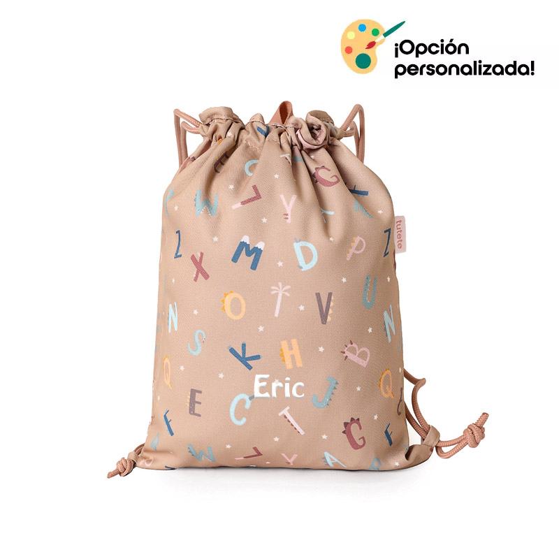 Mochila Saco Tela Funny Letters
