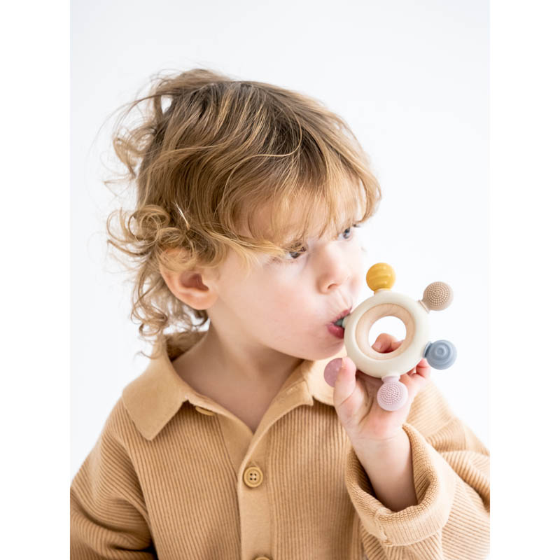 Mordedor Sensorial Madera y Silicona