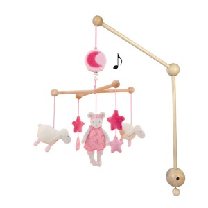 Culla Mobile Con Musica E Luci - Telecomando Per Neonati, Rosa - Foto 5