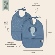 Pack 2 Baberos Impermeables Elefante