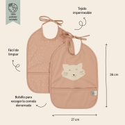 Pack 2 Baberos Impermeables Gato