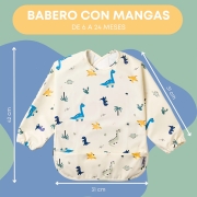 Pack 2 Baberos Manga Larga Dinosaurios