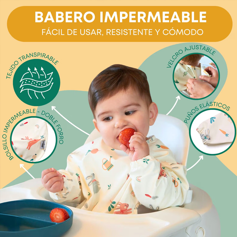 Pack 2 Baberos Manga Larga Huerto