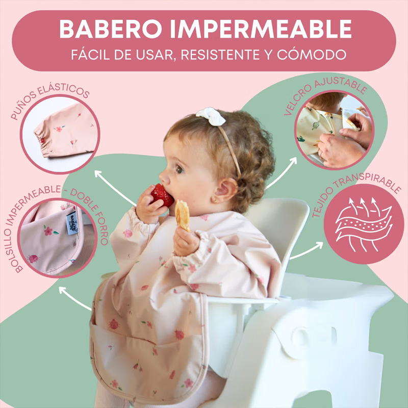 Pack 2 Baberos Manga Larga Mariquitas