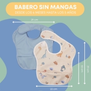 Pack 2 baberos sin mangas Dinos