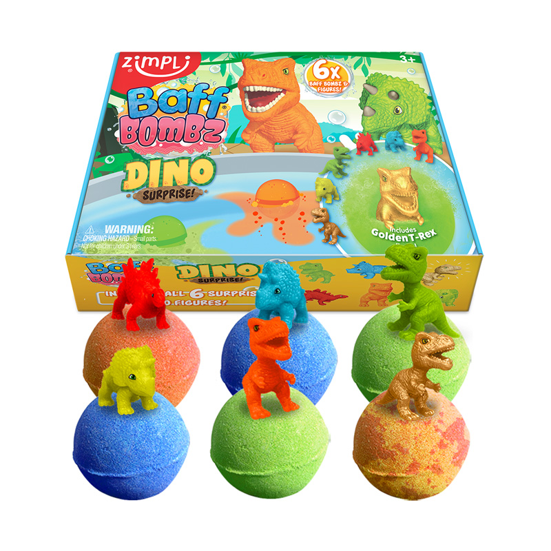 Pack de 6 bombas de baño Surprise Dinos
